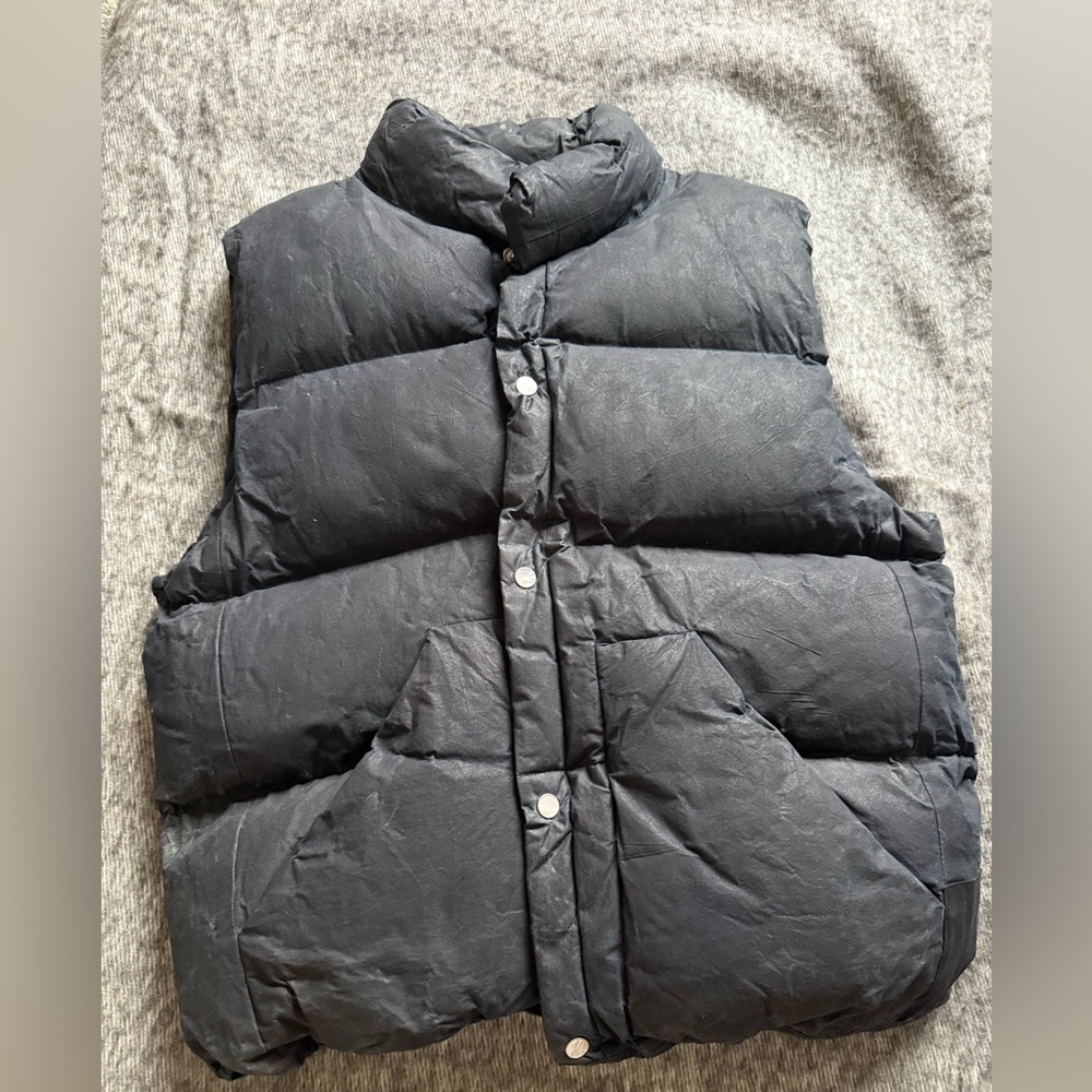 Olderbrother Waxed Puff Vest in Indigo. Excellent/Like New condition.